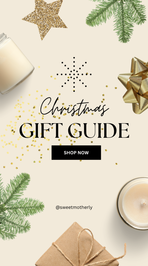 A christmas gift guide with candles and presents.